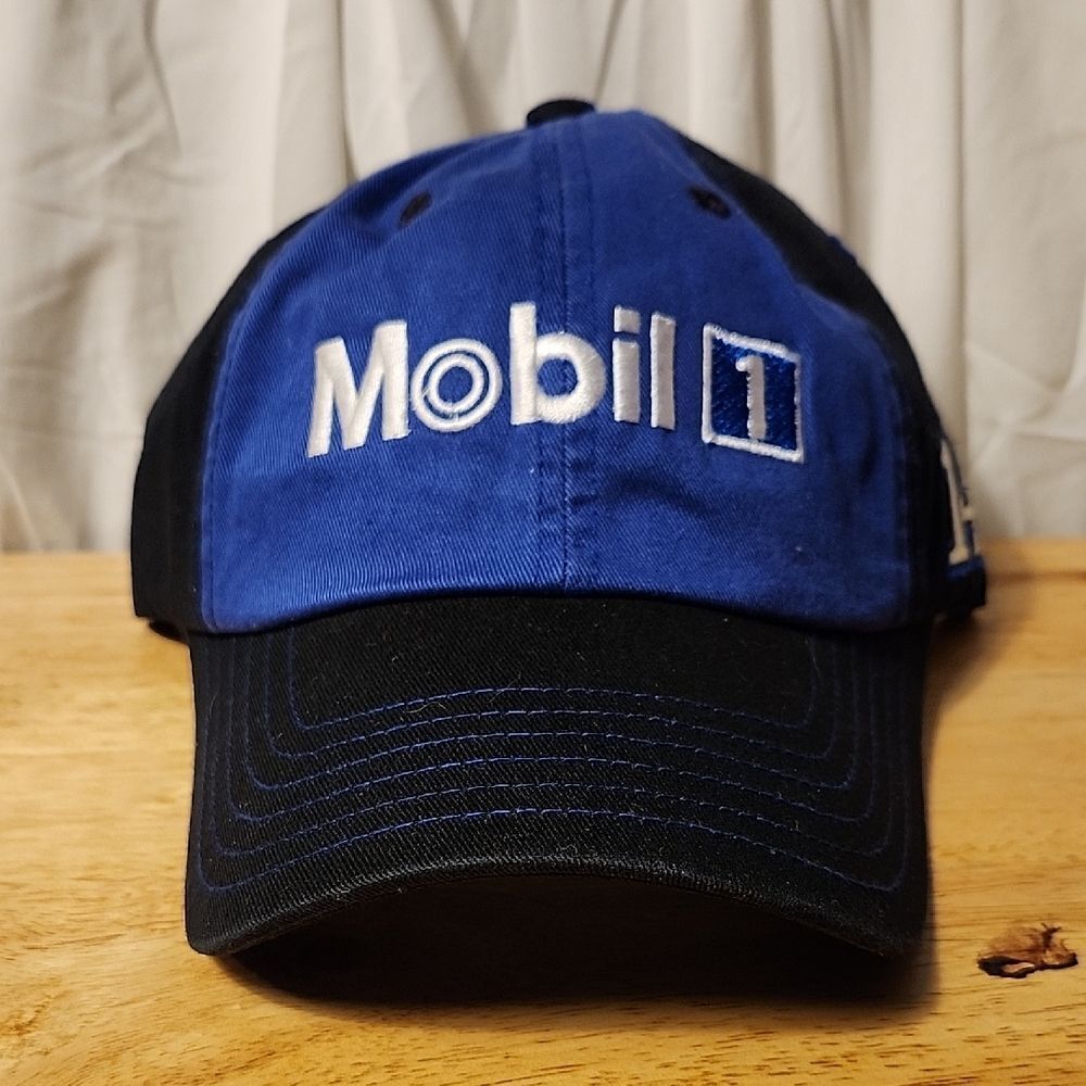 Racing Blue and Black Baseball Cap with Embroidered Logo